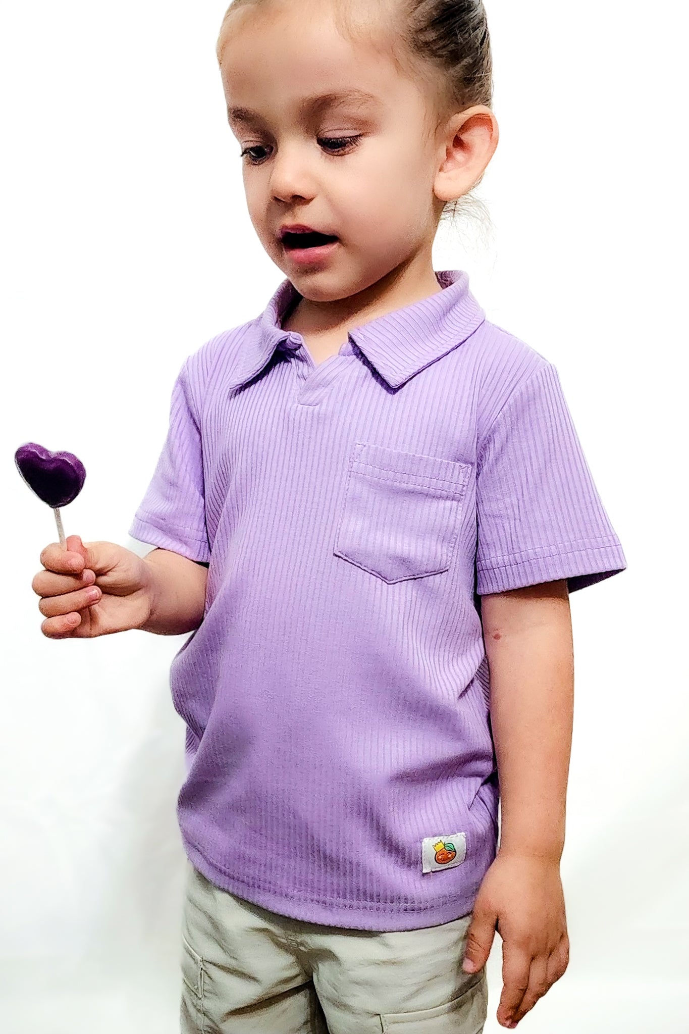 Lavender Ribbed Polo Shirt