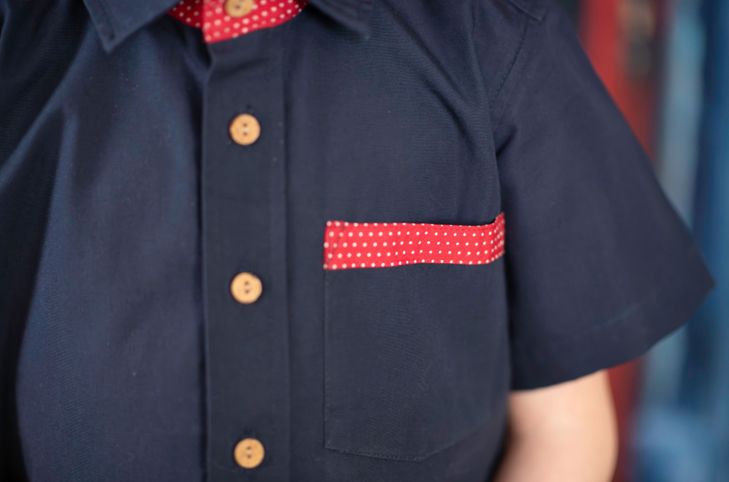 Red, White, & Beautiful Navy Button Up