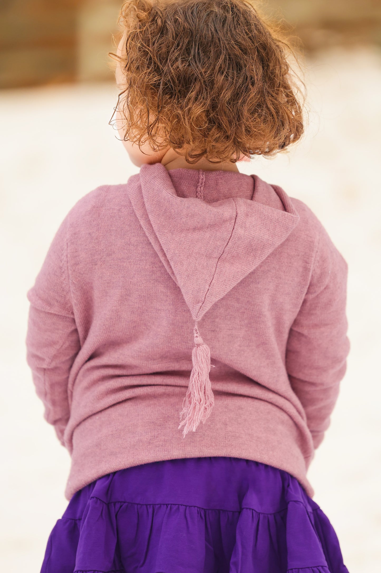 Wonderknit Mauve Zip-up Tassel-Hoodie