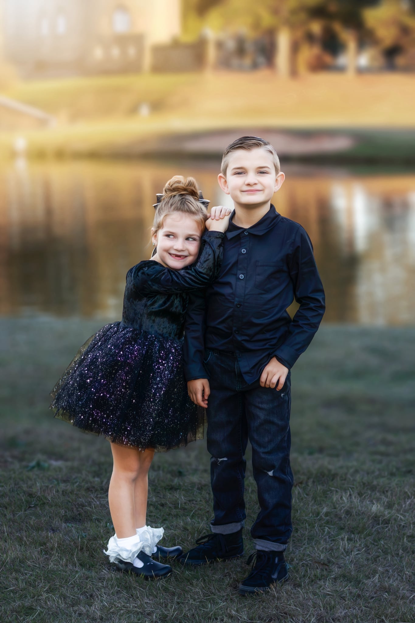 Midnight Classic Black Button-Up Shirt