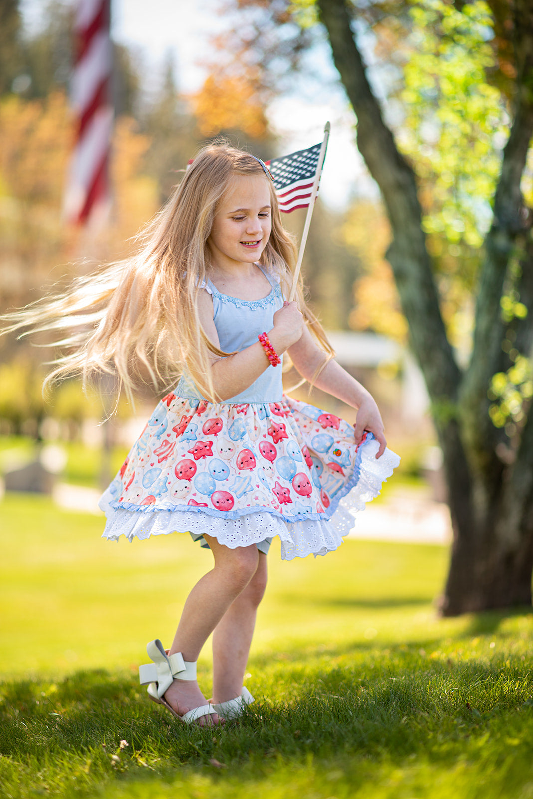 Red White & Balloons Tunic Set