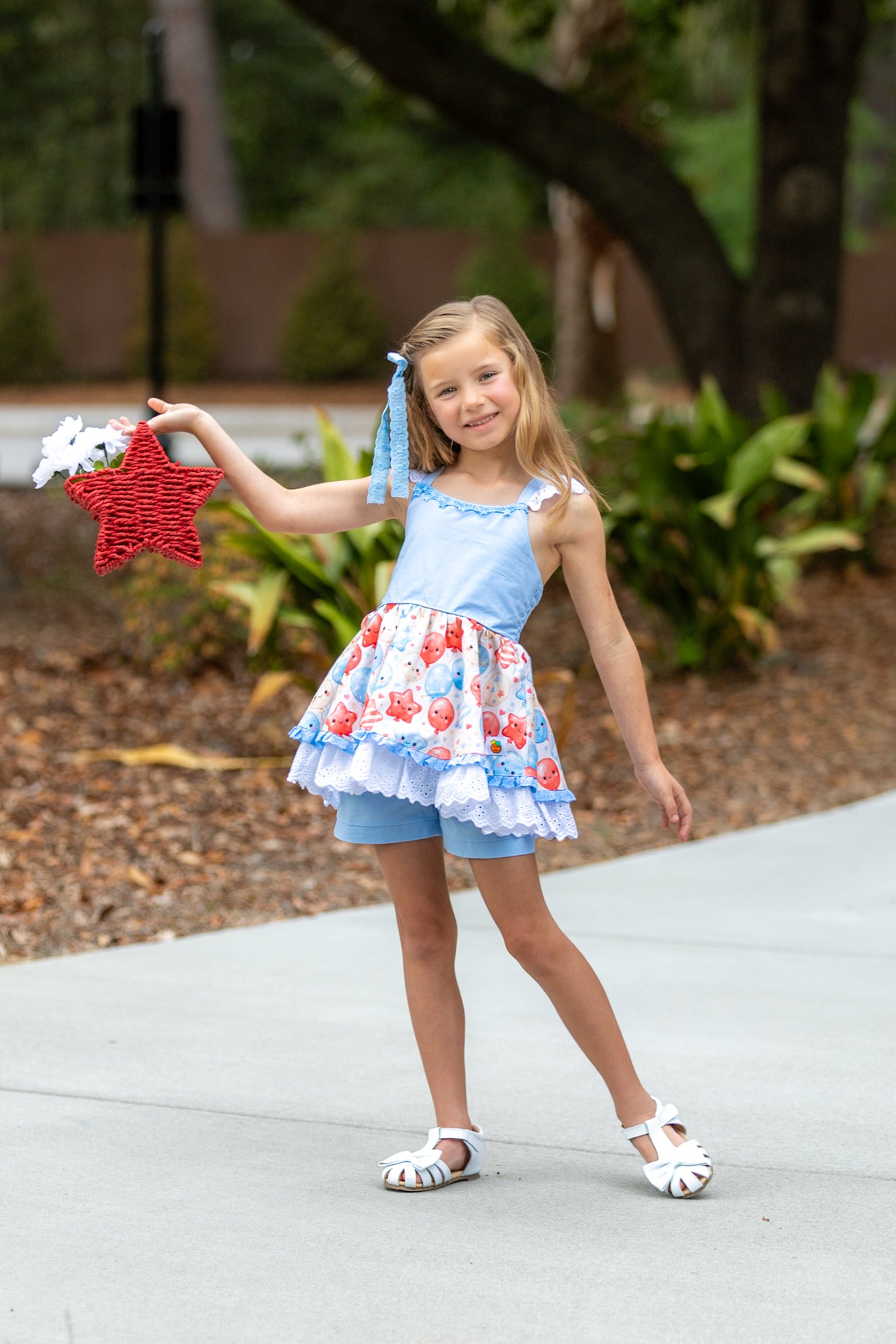Red White & Balloons Tunic Set