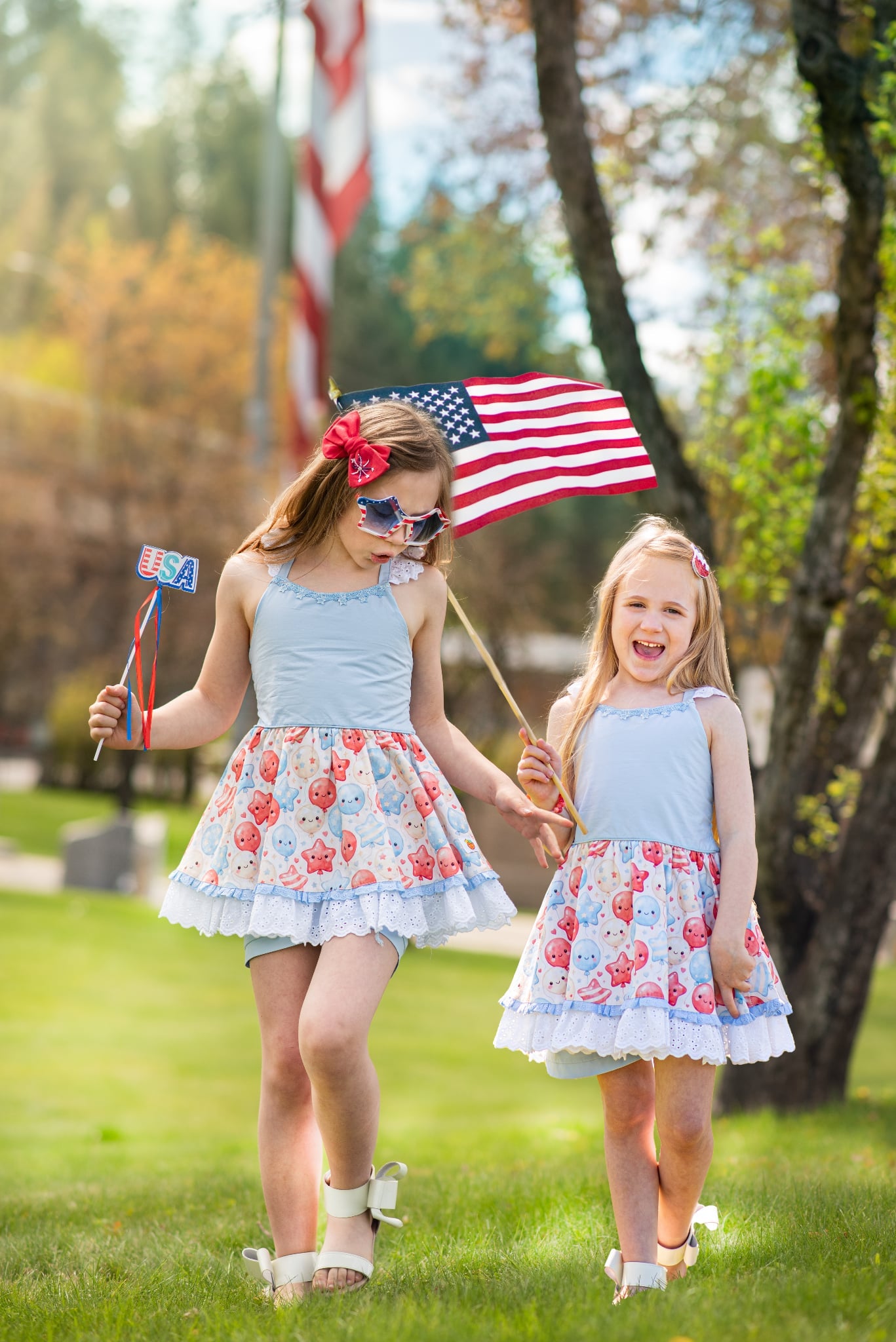 Red White & Balloons Tunic Set