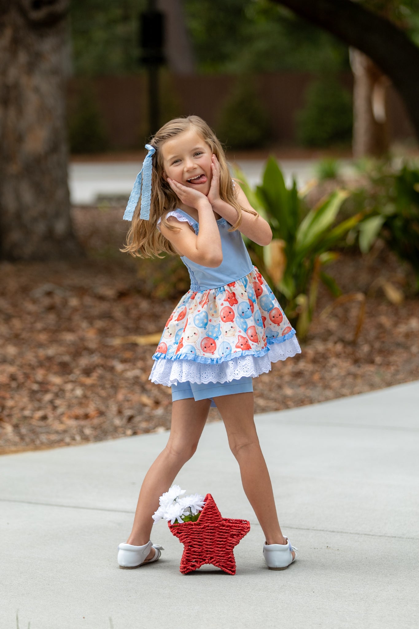 Red White & Balloons Tunic Set