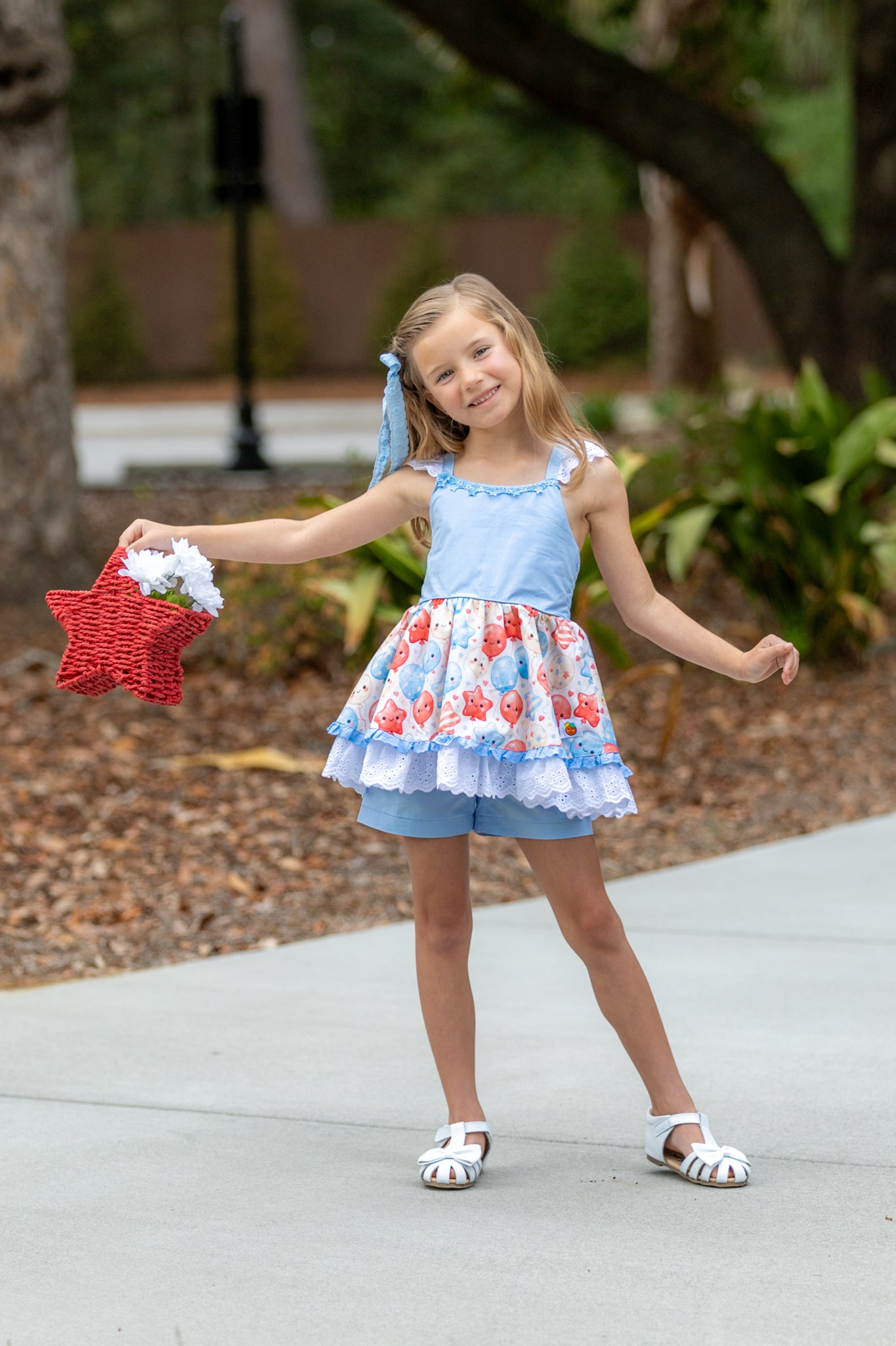 Red White & Balloons Tunic Set