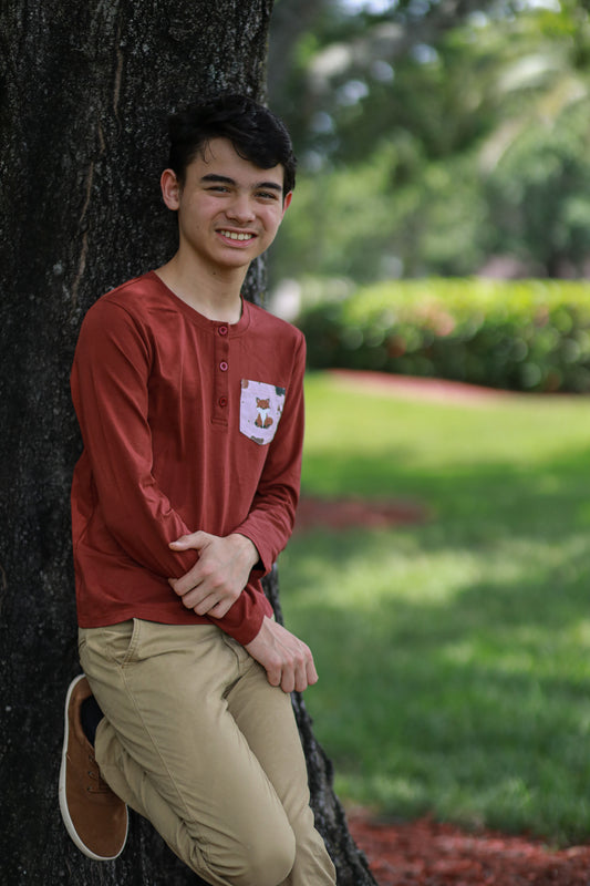 Forest Friends Long-Sleeve Henley