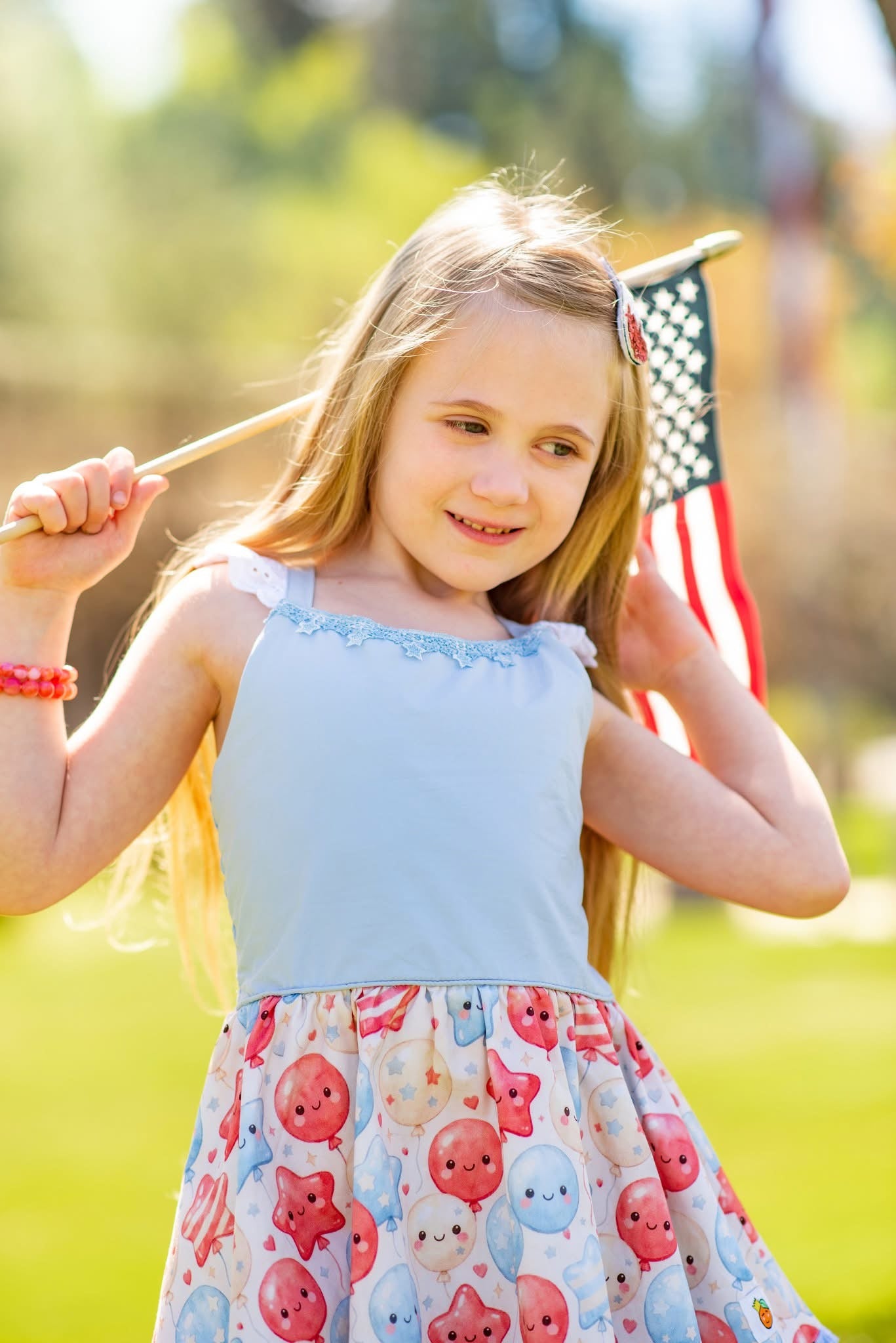 Red White & Balloons Tunic Set