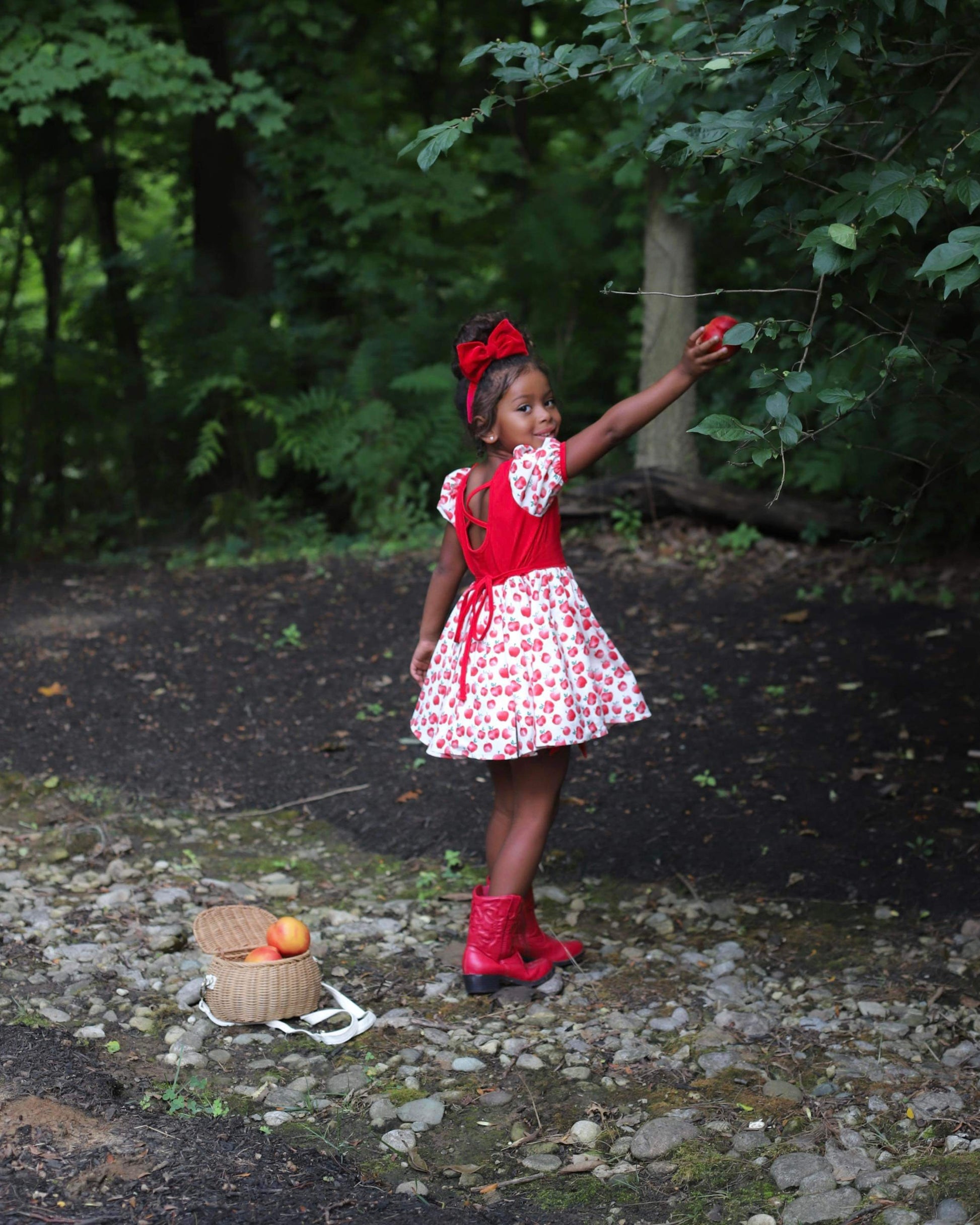 red apple dress Girls' Back to School Apple Dress 4