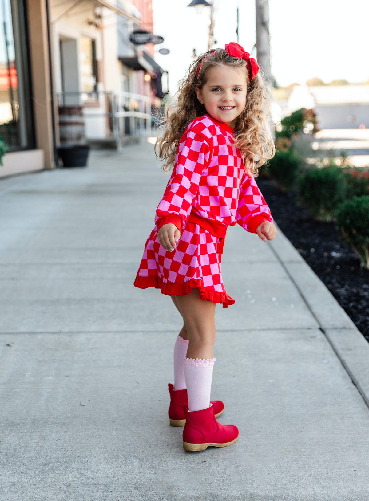Checkmate Pink/Red Top & Skort