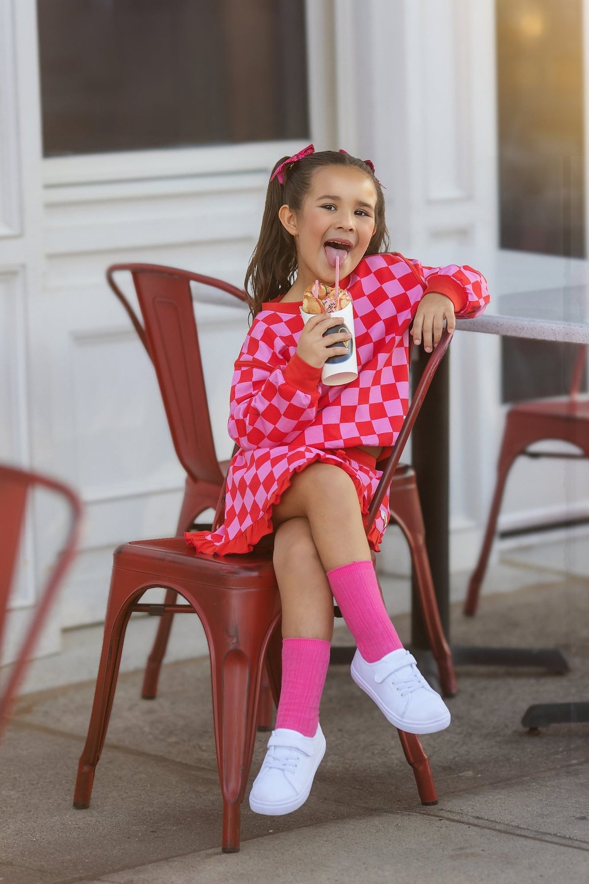 Checkmate Pink/Red Top & Skort
