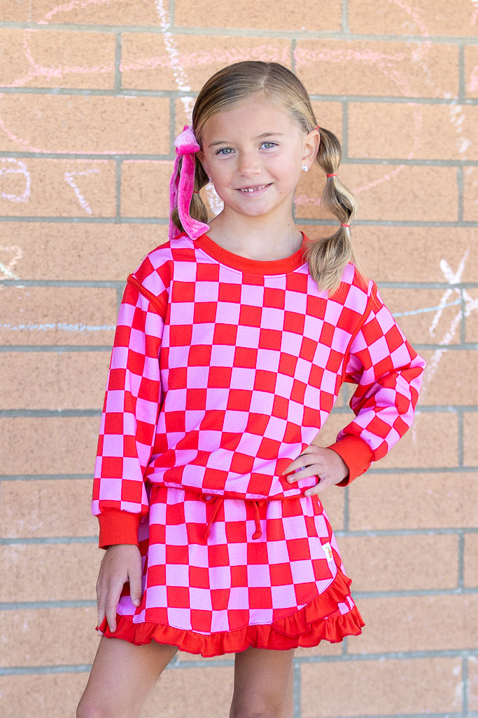 Checkmate Pink/Red Top & Skort