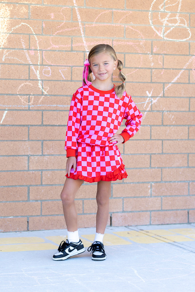Checkmate Pink/Red Top & Skort