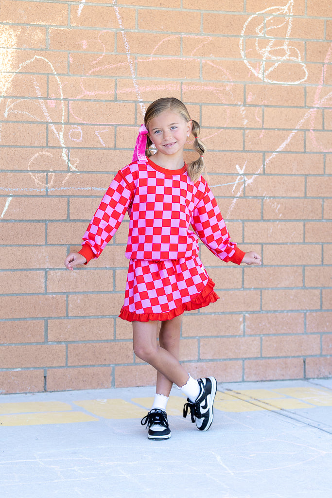 Checkmate Pink/Red Top & Skort